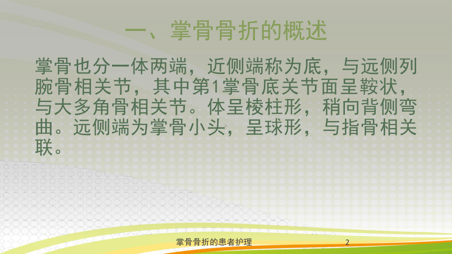 掌骨骨折的患者护理培训课件.ppt_第2页