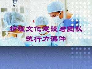 护理文化建设与团队执行力课件培训课件.ppt