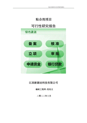 粘合剂项目可行性研究报告-申请建议书用可修改样本.wps