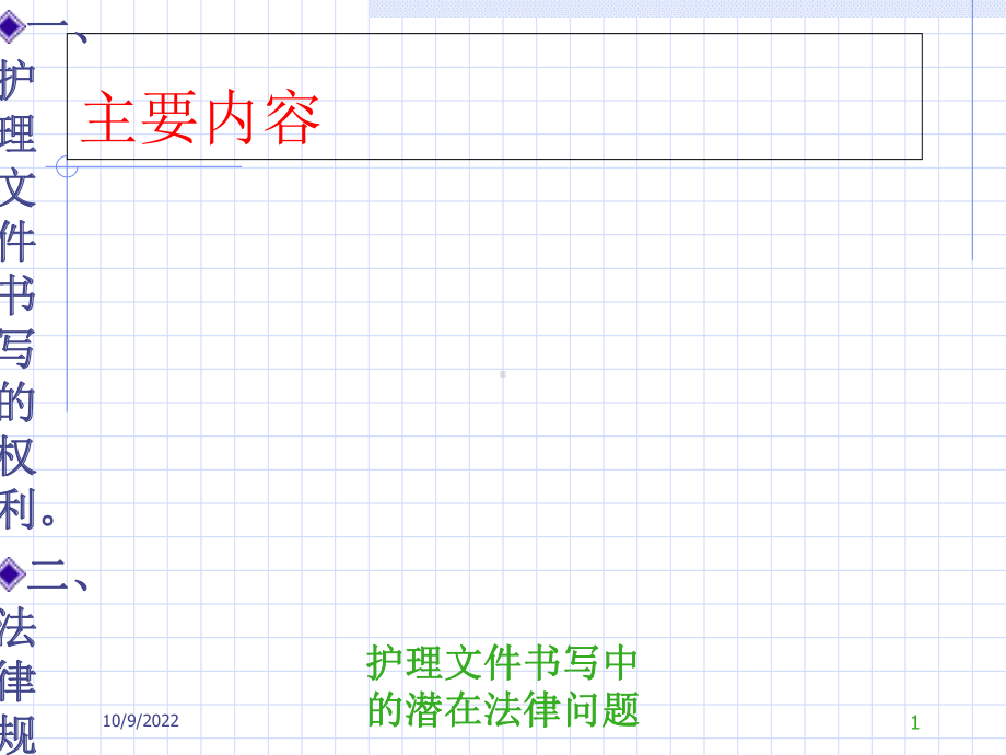 护理文件书写中的潜在法律问题培训课件.ppt_第1页