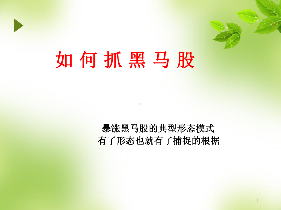 暴涨黑马股的典型形态精选课件.ppt_第1页