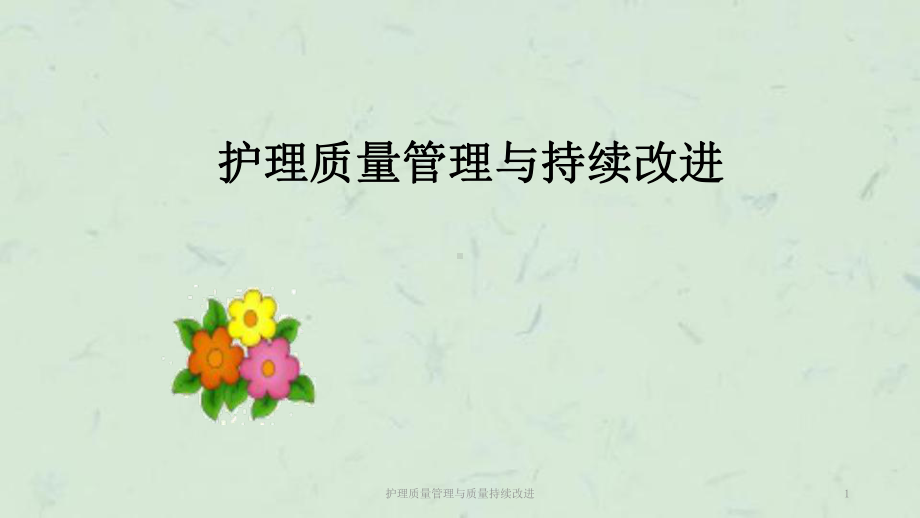 护理质量管理与质量持续改进课件.ppt_第1页