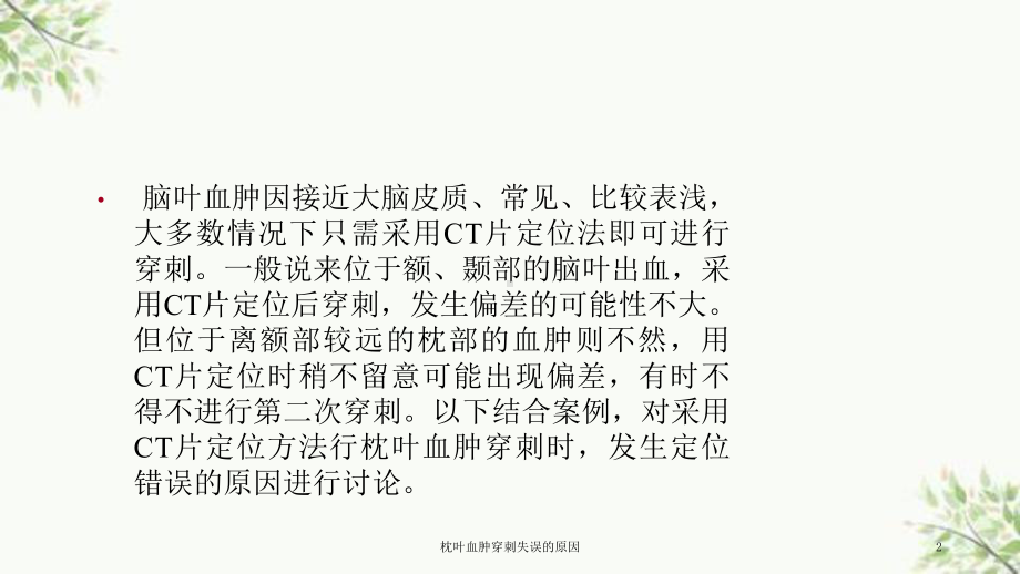 枕叶血肿穿刺失误的原因课件.ppt_第2页