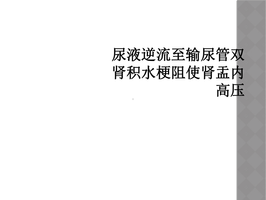 尿液逆流至输尿管双肾积水梗阻使肾盂内高压课件.ppt_第1页