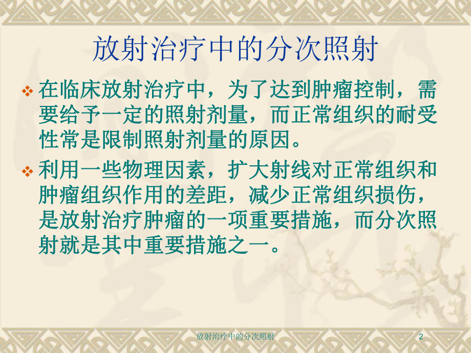 放射治疗中的分一次照射培训课件.ppt_第2页