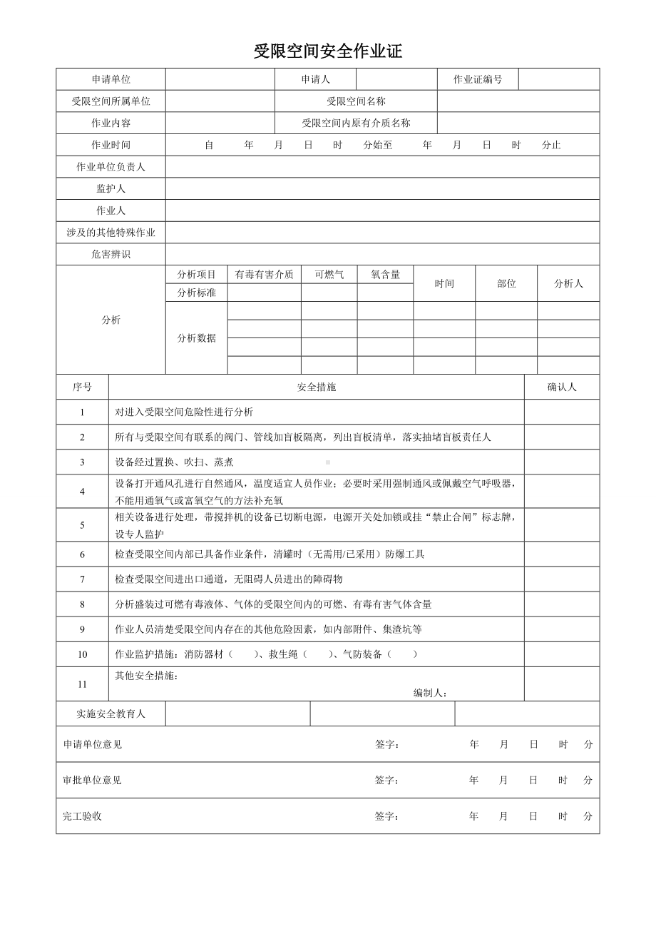 八大特殊作业票证参考模板范本.doc_第2页