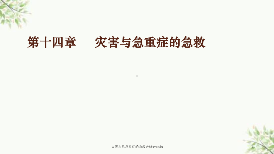 灾害与危急重症的急救必修xyyadm课件.ppt_第1页