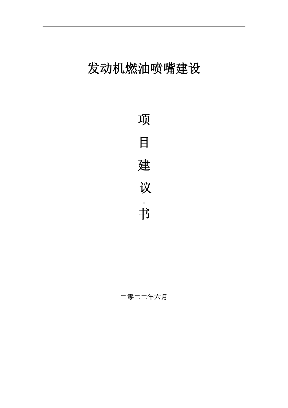 发动机燃油喷嘴项目建议书（写作模板）.doc_第1页