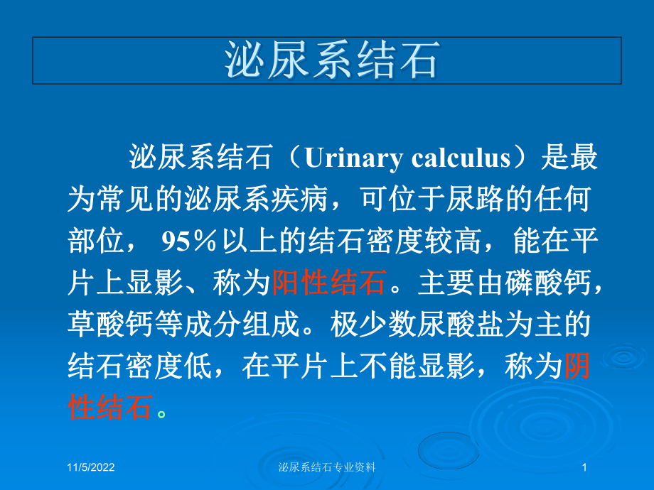 泌尿系结石专业培训课件.ppt_第1页