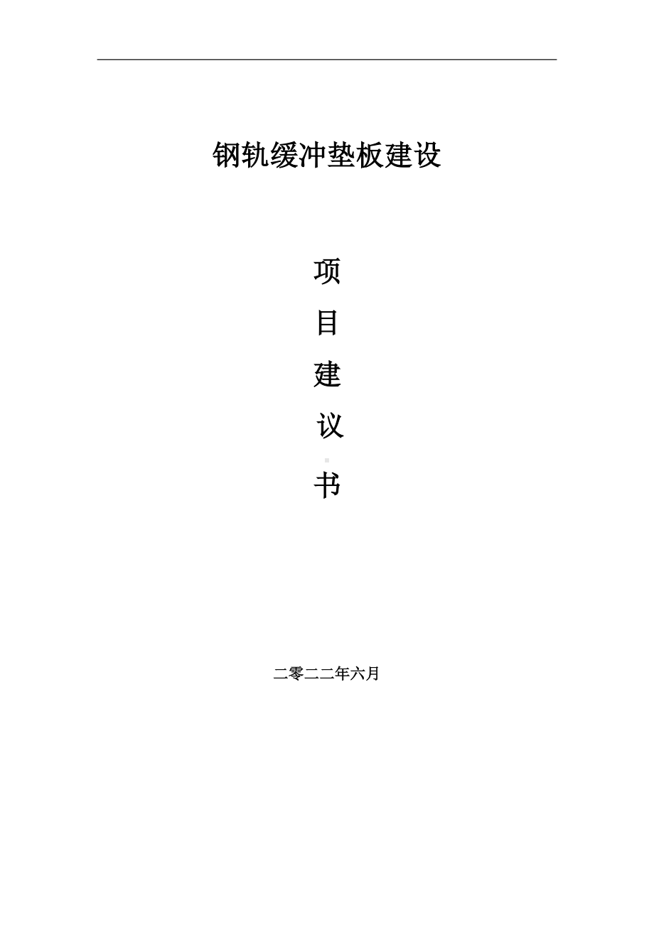 钢轨缓冲垫板项目建议书（写作模板）.doc_第1页