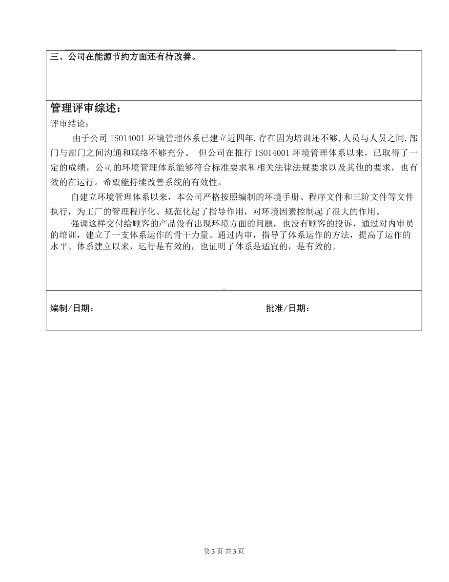 ISO14001-2015记录表单-管理评审报告参考模板范本.doc_第3页