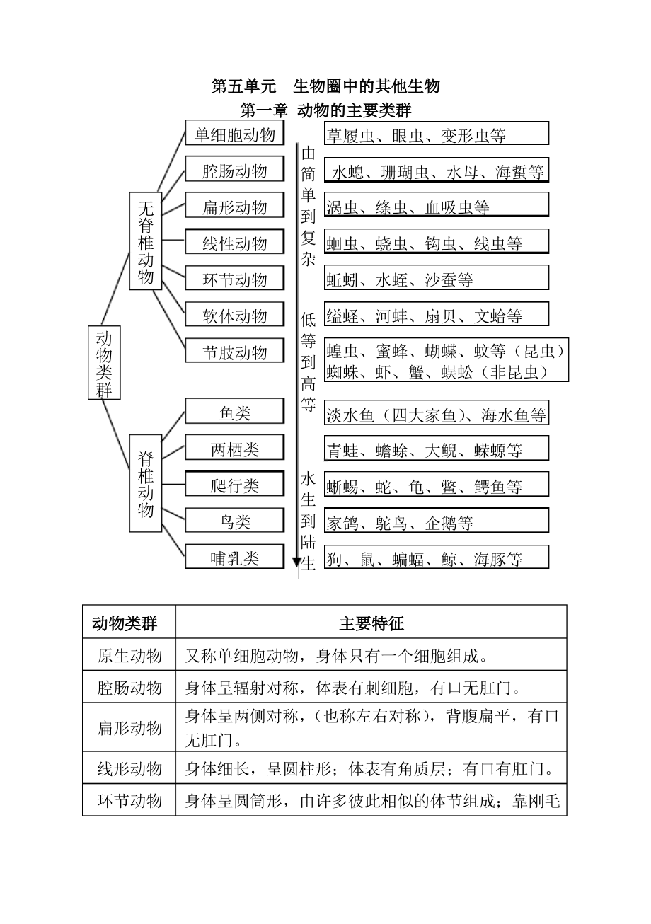 人教版生物八年级上册中考考点思维导图和知识点doc.pdf_第1页