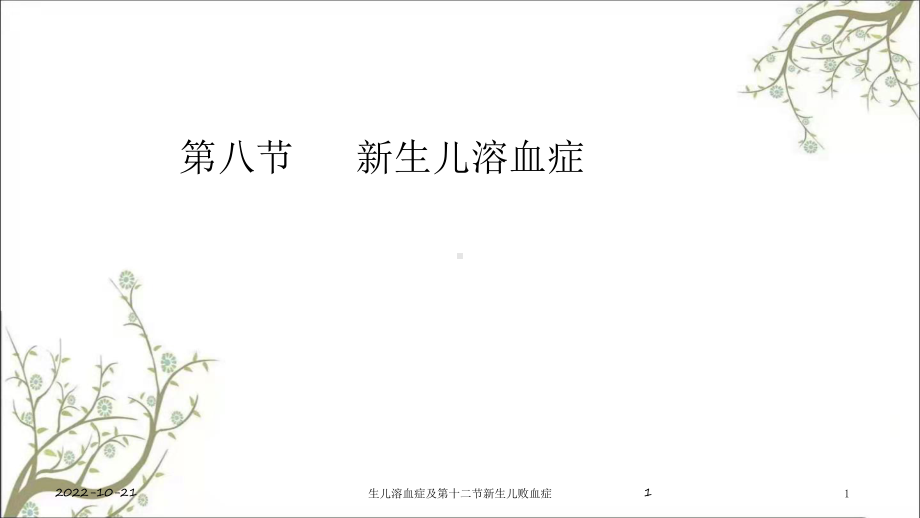 生儿溶血症及第十二节新生儿败血症课件.ppt_第1页