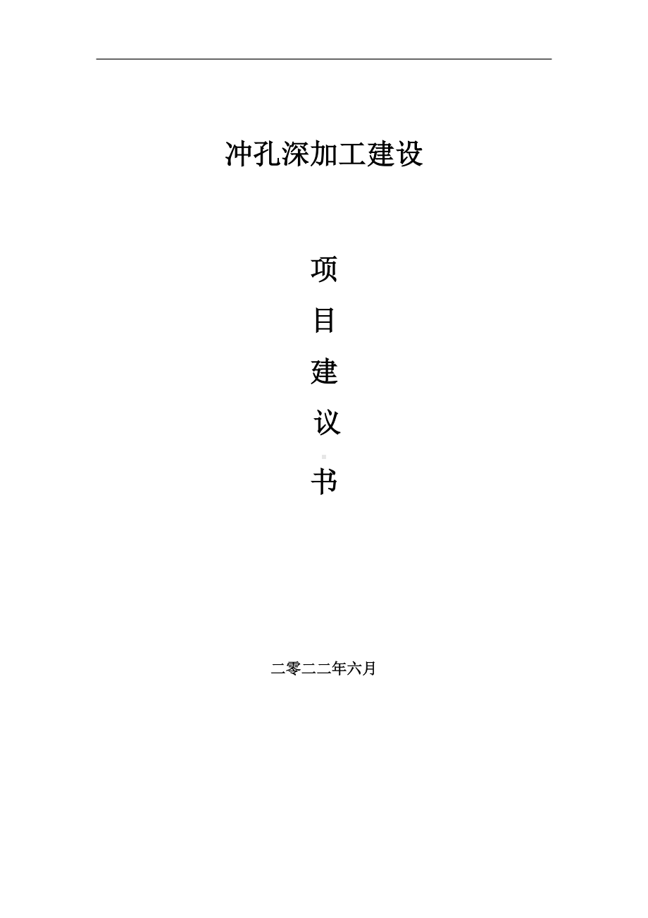 冲孔深加工项目建议书（写作模板）.doc_第1页