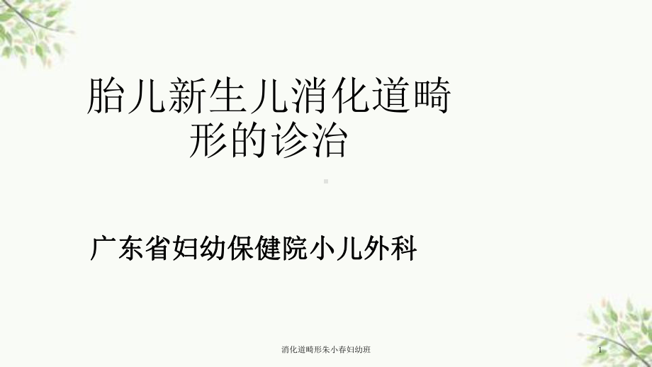 消化道畸形朱小春妇幼班课件.ppt_第1页