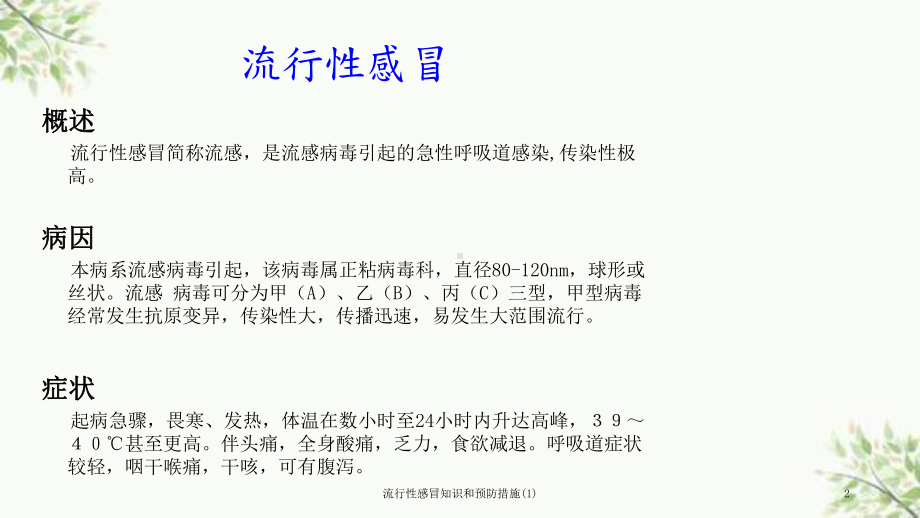 流行性感冒知识和预防措施课件.ppt_第2页