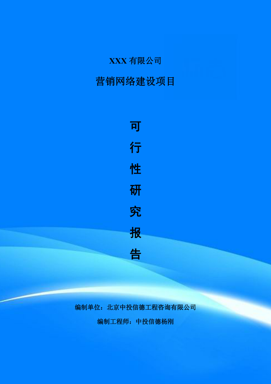 营销网络建设项目可行性研究报告建议书.doc_第1页