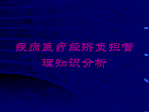 疾病医疗经济负担管理知识分析培训课件.ppt