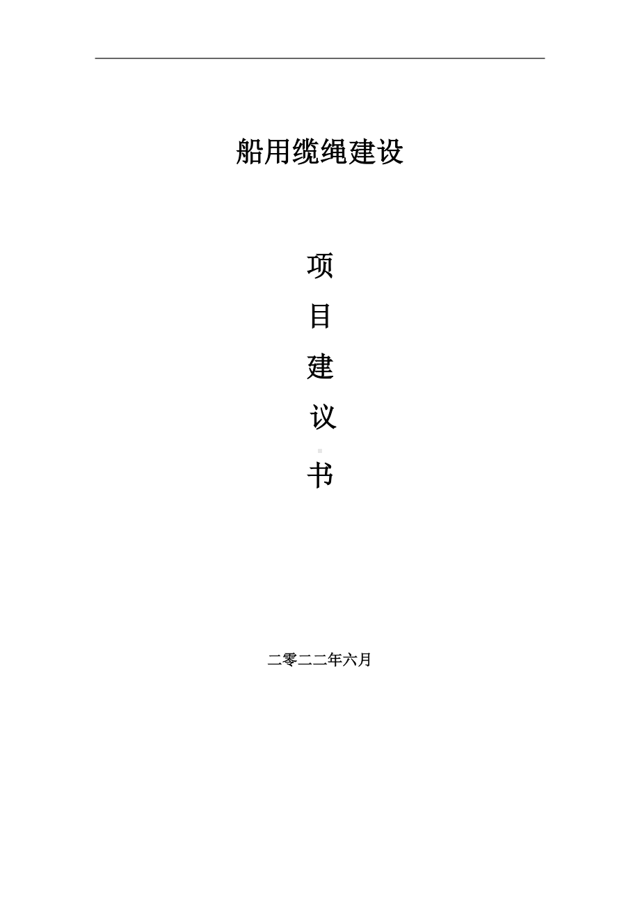 船用缆绳项目建议书（写作模板）.doc_第1页