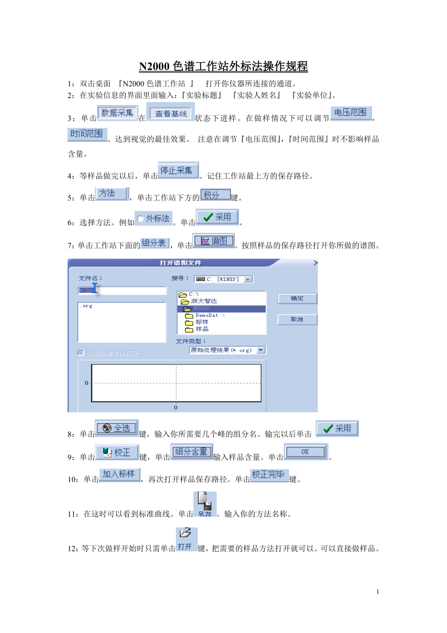 N2000色谱工作站外标法操作规程参考模板范本.doc_第1页