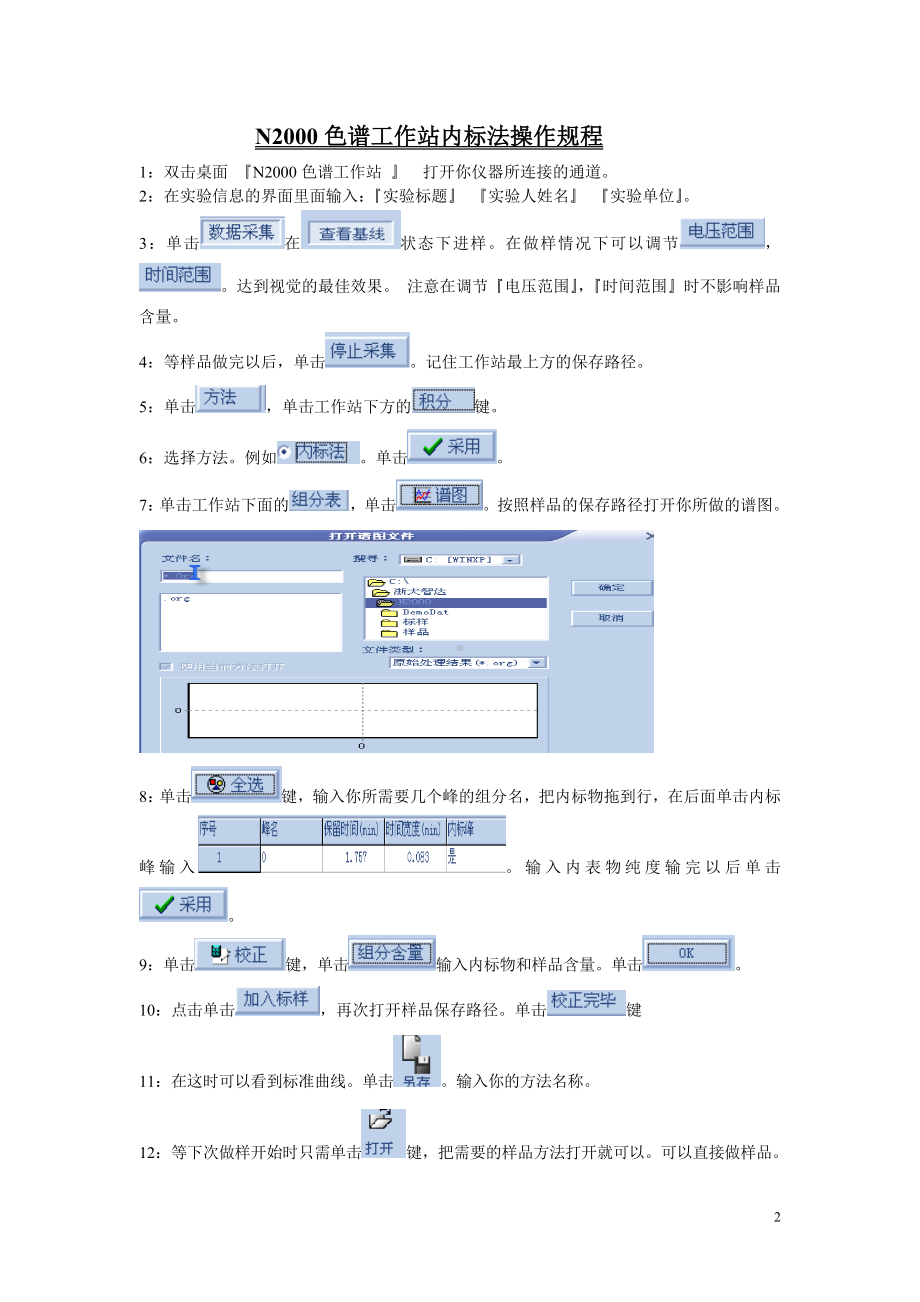 N2000色谱工作站外标法操作规程参考模板范本.doc_第2页