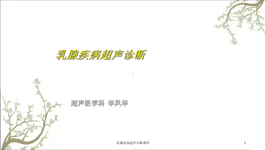 乳腺疾病超声诊断课件1.ppt_第1页