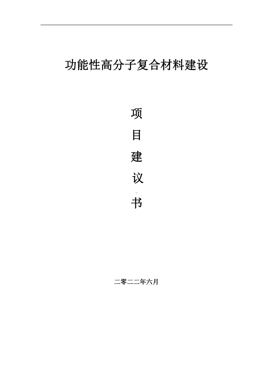 功能性高分子复合材料项目建议书（写作模板）.doc_第1页