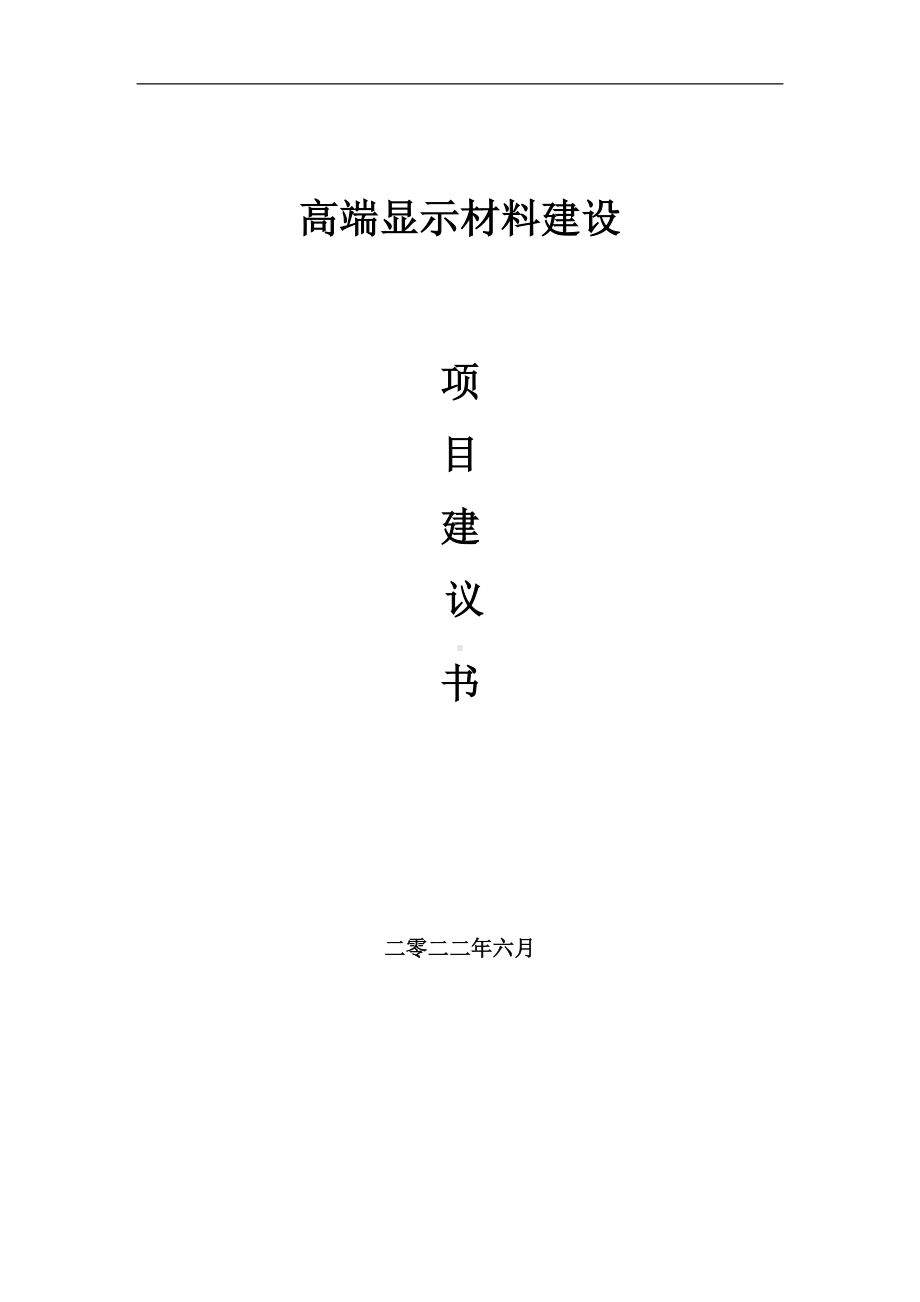 高端显示材料项目建议书（写作模板）.doc_第1页