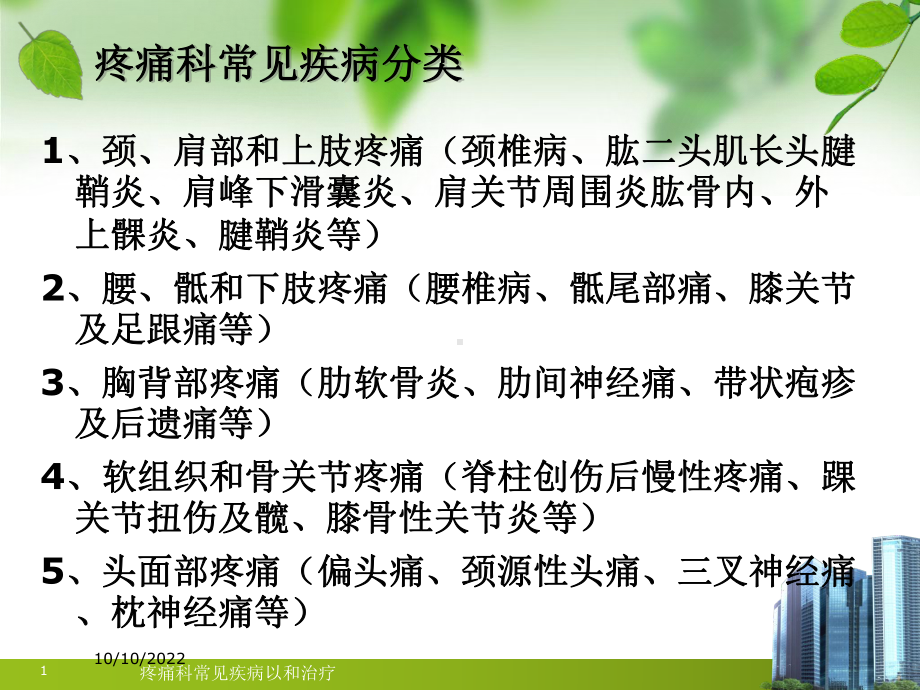 疼痛科常见疾病以和治疗培训课件.ppt_第1页