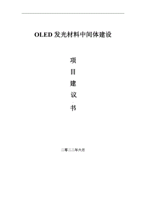 OLED发光材料中间体项目建议书（写作模板）.doc