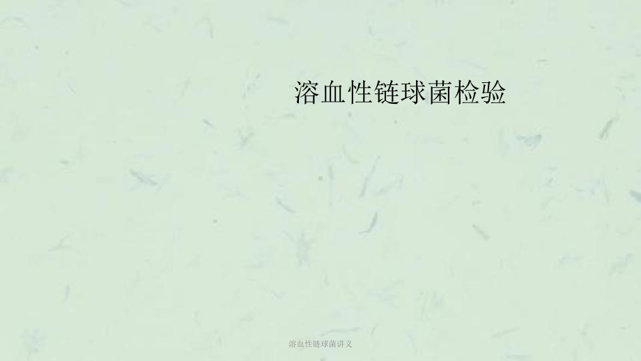 溶血性链球菌讲义课件.ppt_第1页