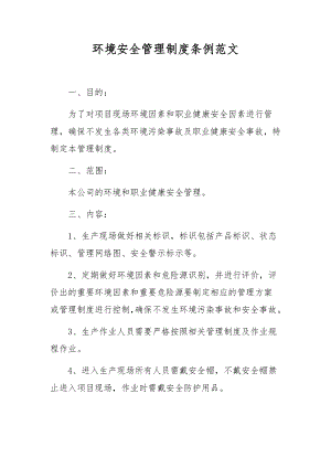 环境安全管理制度条例范文.docx