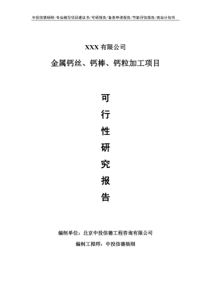 金属钙丝、钙棒、钙粒加工项目可行性研究报告建议书.doc