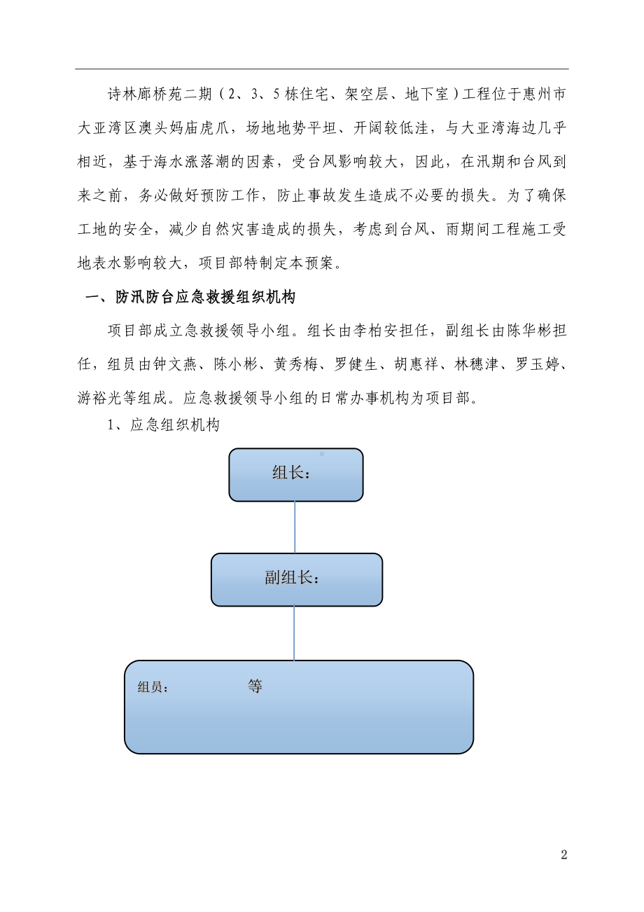 施工现场防汛防台风应急预案参考模板范本.doc_第2页