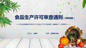 食品生产许可审查通则（2022版）主要内容2022年食品生产许可审查通则（2022版）ppt(模板).pptx