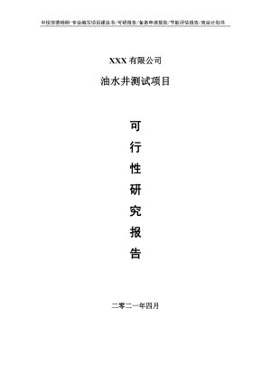 油水井测试项目可行性研究报告建议书.doc