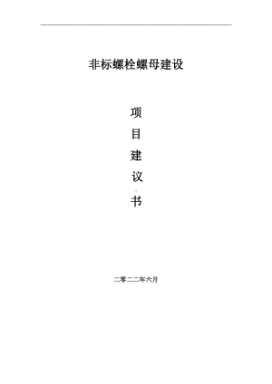 非标螺栓螺母项目建议书（写作模板）.doc