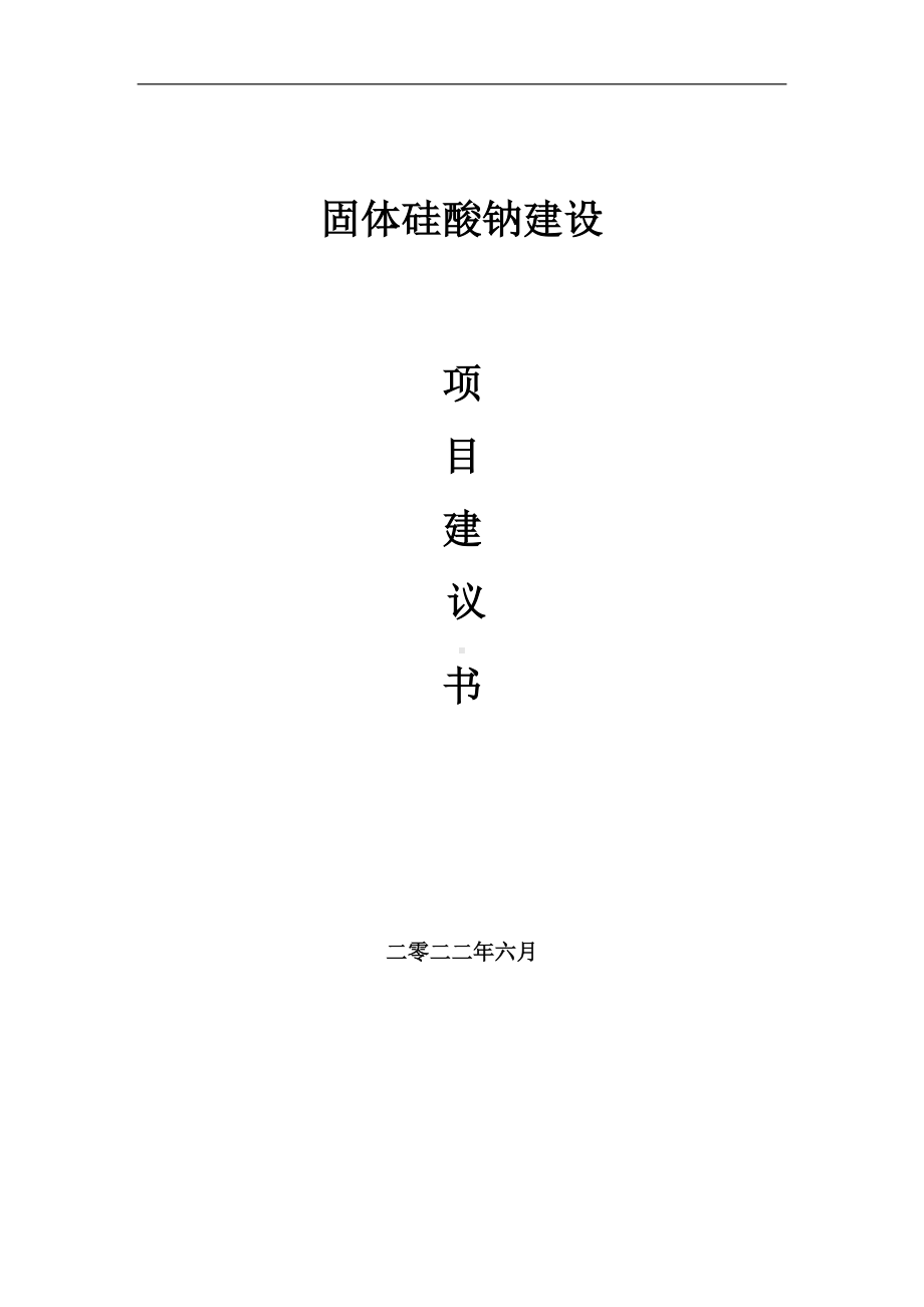 固体硅酸钠项目建议书（写作模板）.doc_第1页