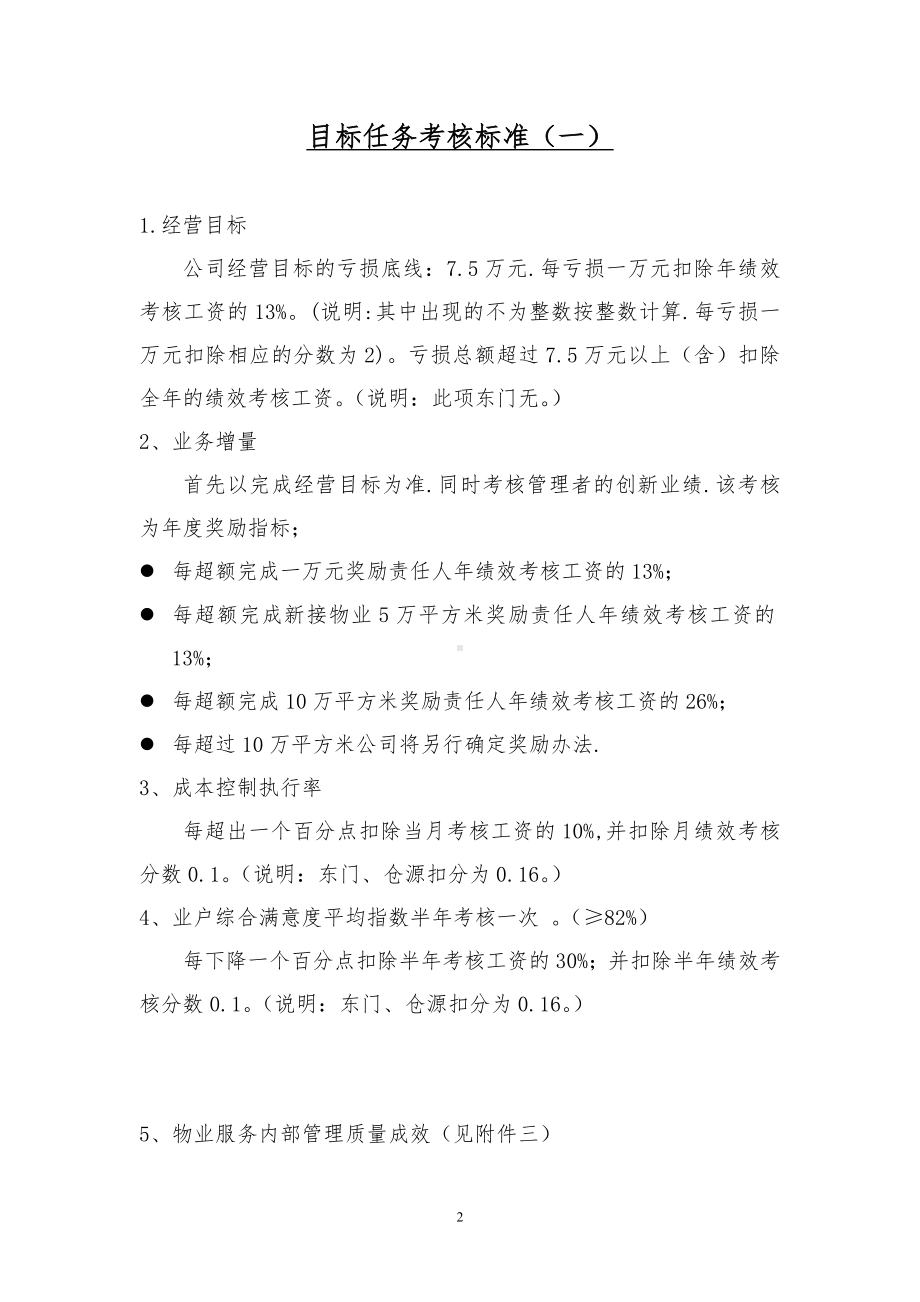 物业有限公司目标任务书参考模板范本.doc_第2页