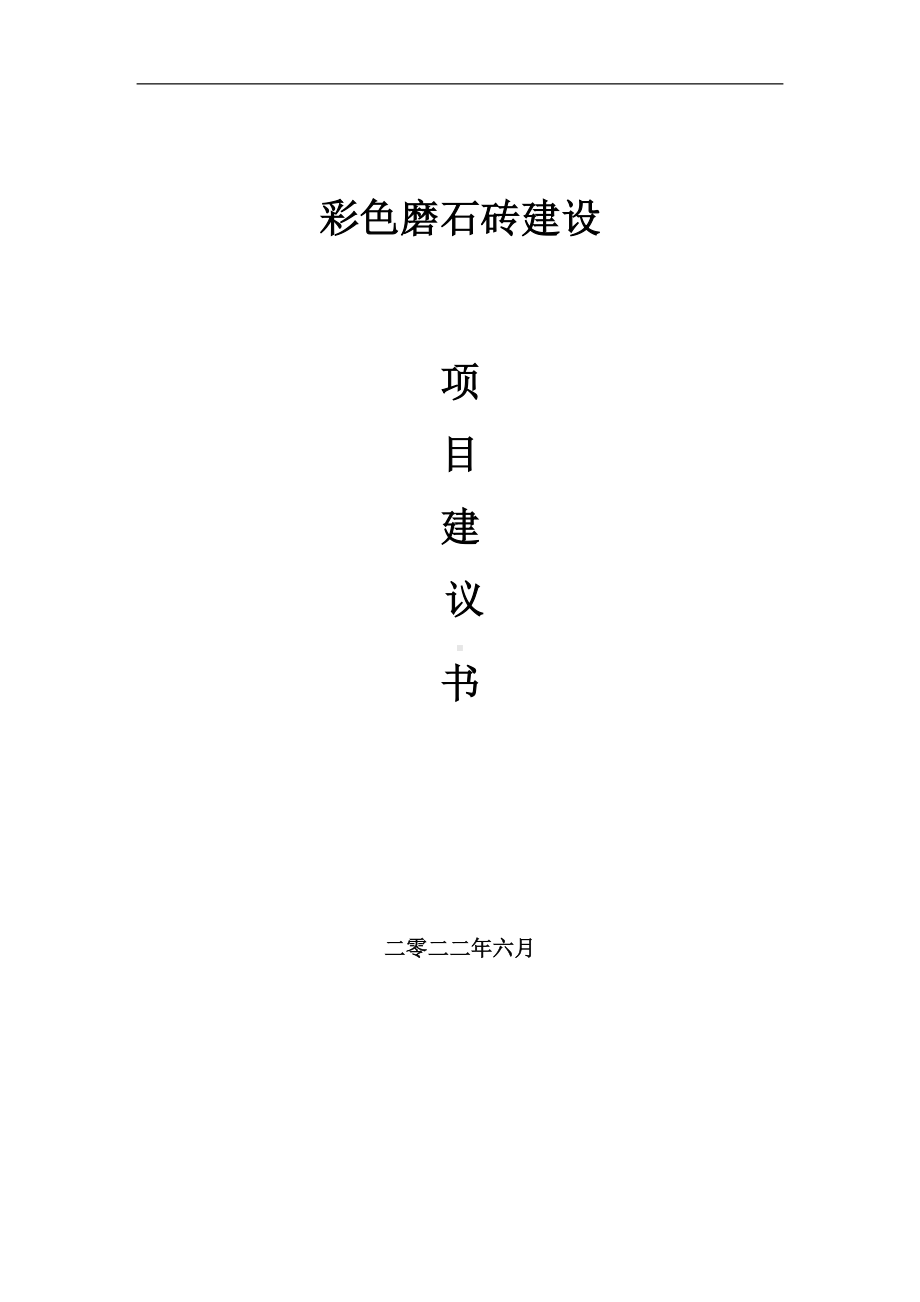 彩色磨石砖项目建议书（写作模板）.doc_第1页