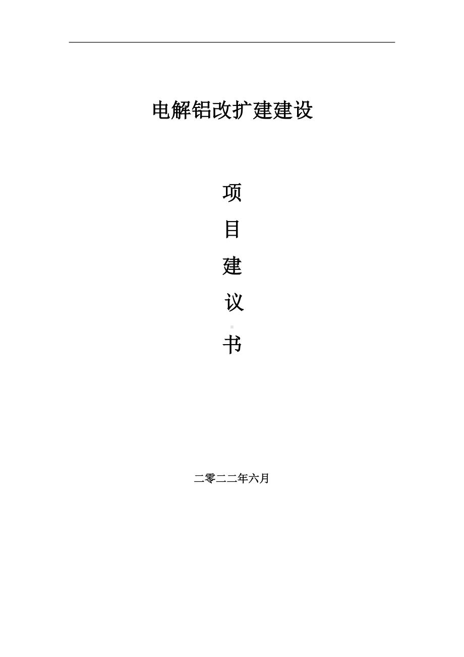 电解铝改扩建项目建议书（写作模板）.doc_第1页