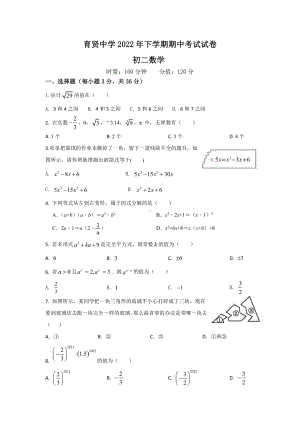 湖南省衡阳市祁东县育贤中学2022-2023学年八年级上学期期中考试数学试题.pdf