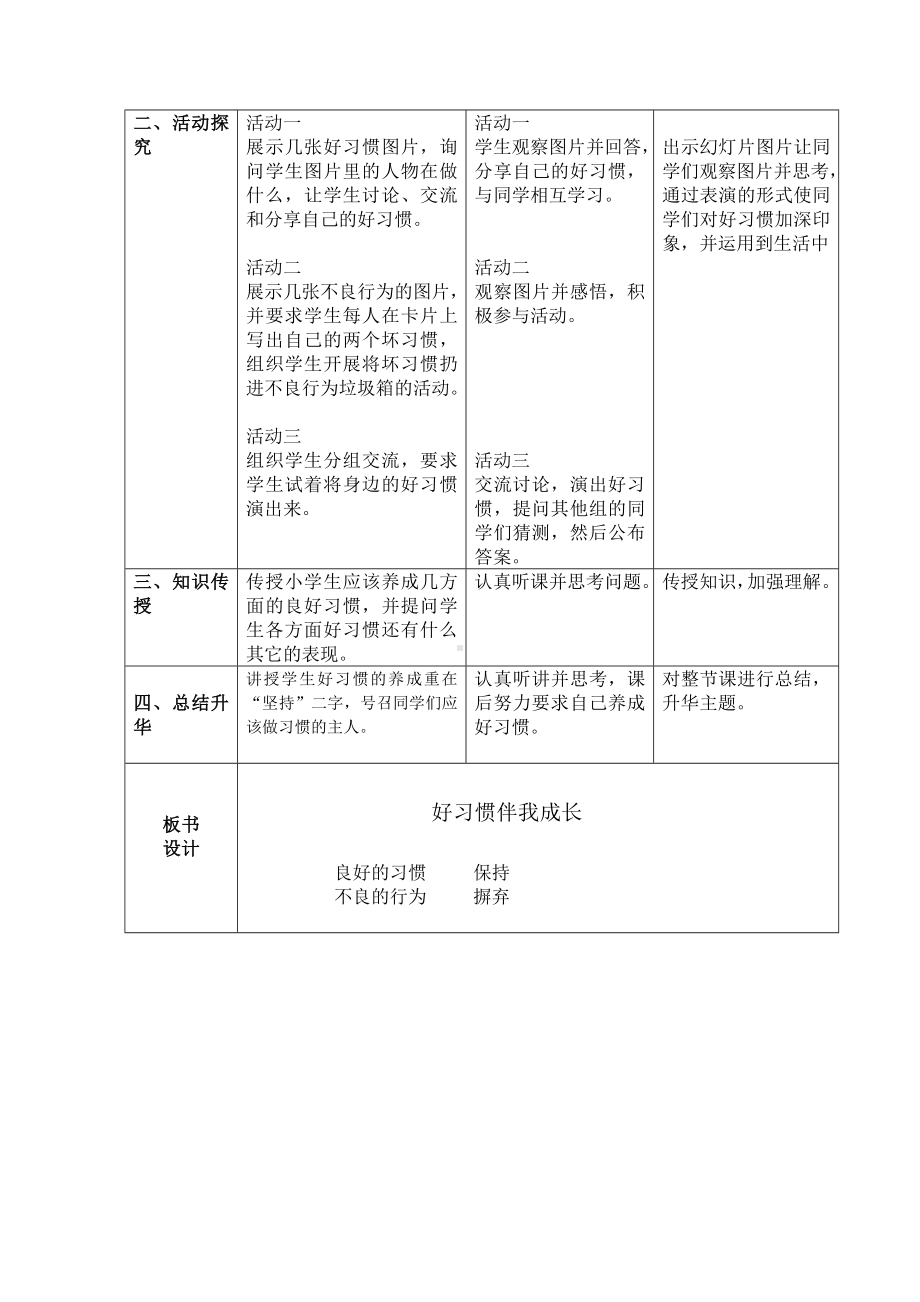 四年级下册心理健康教案-第2课 好习惯伴我成长｜辽大版.docx_第3页