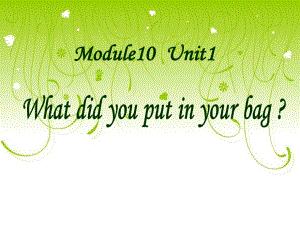 外研版英语五下Module 10 Unit 1《what did you put in your bag》课件.pptx-(纯ppt课件,无音视频素材)