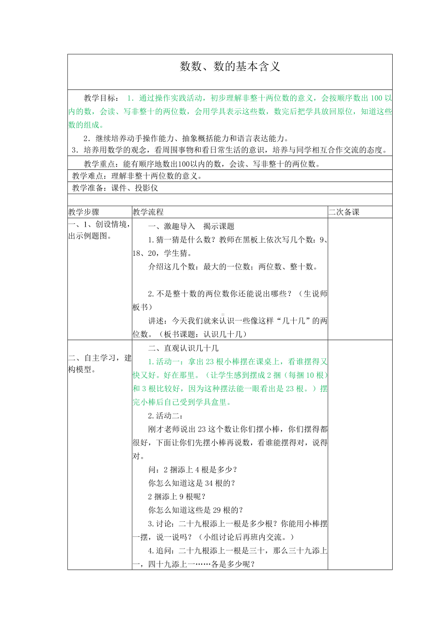 一年级下册数学教案-3.1数数、数的基本含义丨苏教版.doc_第1页