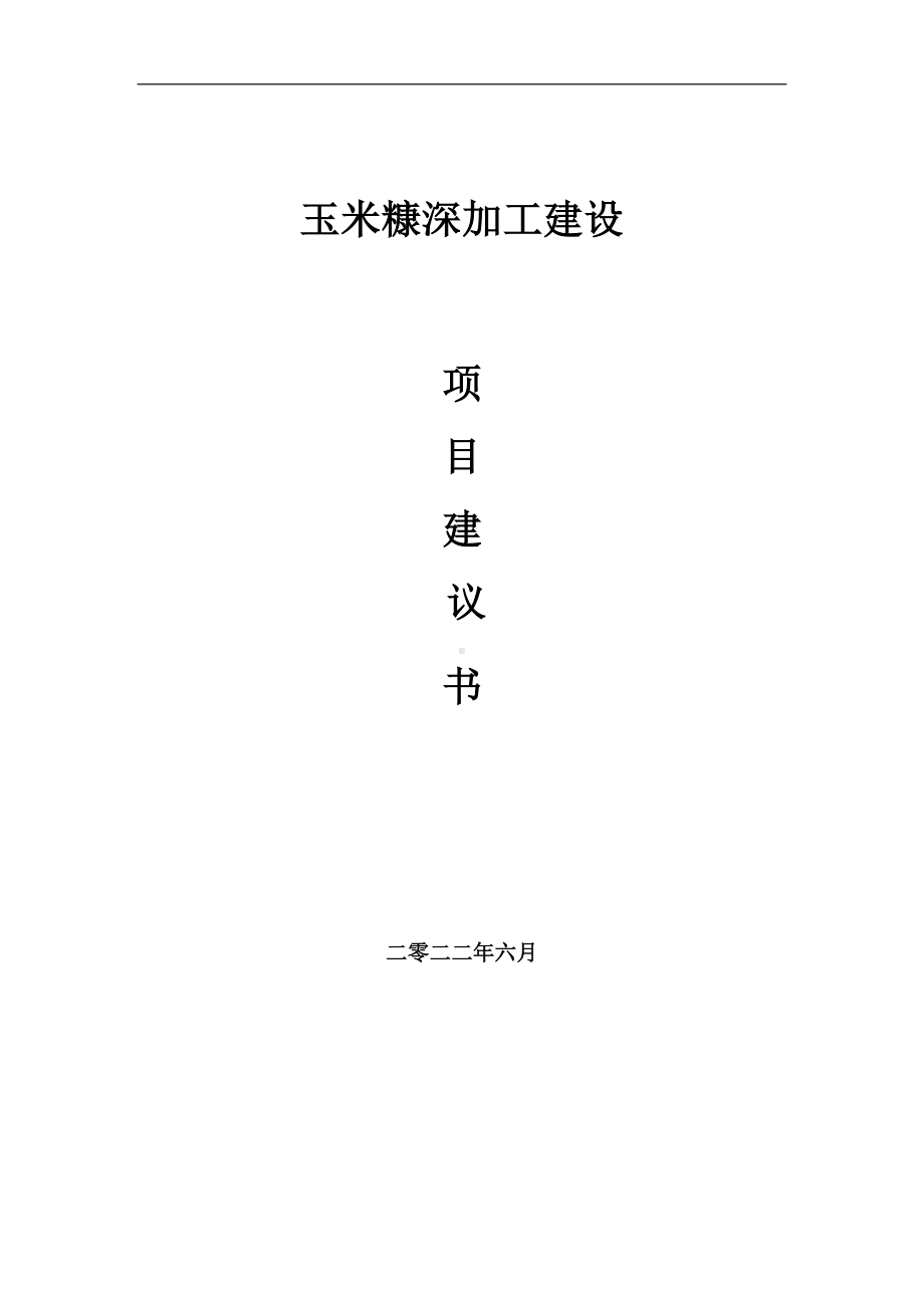 玉米糠深加工项目建议书（写作模板）.doc_第1页