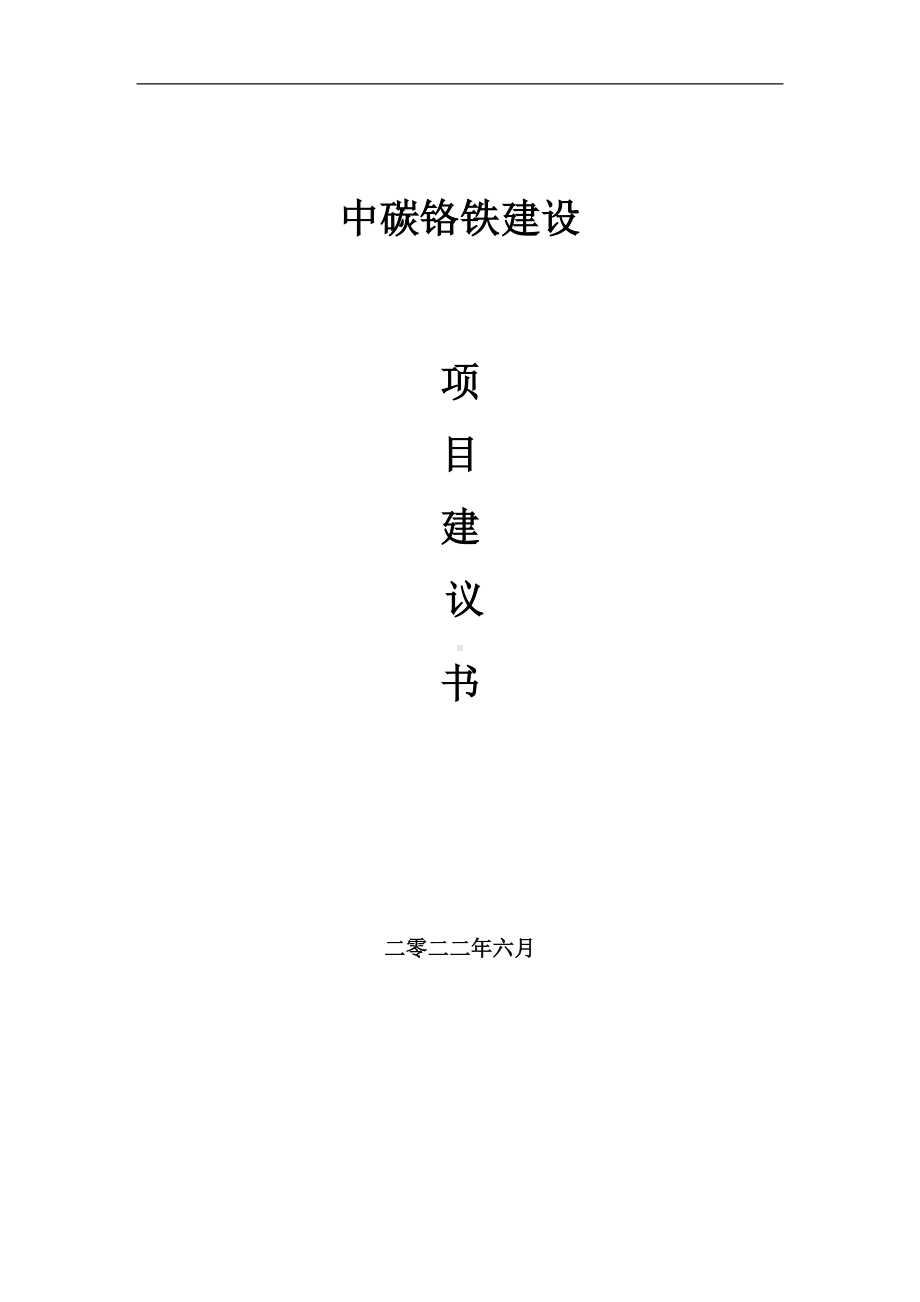 中碳铬铁项目建议书（写作模板）.doc_第1页