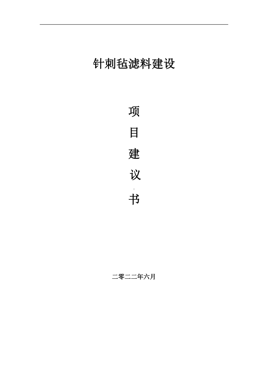 针刺毡滤料项目建议书（写作模板）.doc_第1页