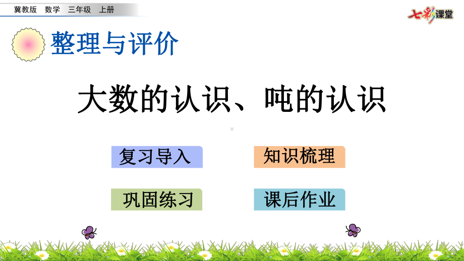 复习课《大数的认识、吨的认识》 (冀教版三年级上册最新课件).pptx_第1页