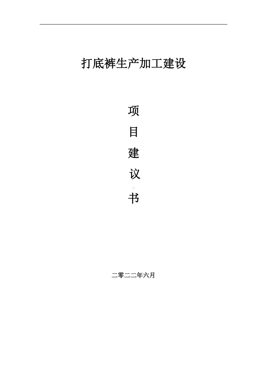 打底裤生产加工项目建议书（写作模板）.doc_第1页